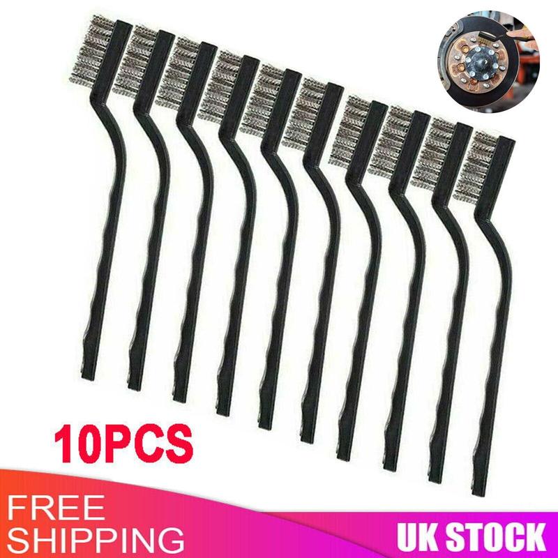 10x Small Wire Brush Set Stainless Steel Wire Brush DIY Paint Rust-Remover Tool 1