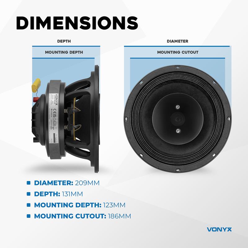 Vonyx CCD20 Compression Coaxial Speaker Driver - 8-Inch 2