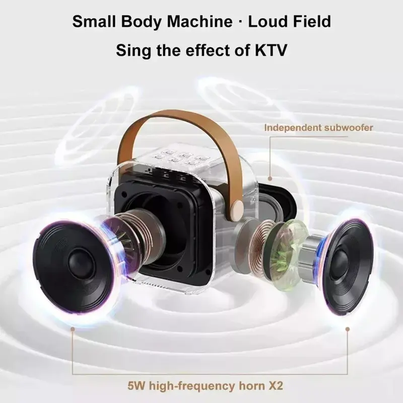 Mini Karaoke Machine Kids with 2 Microphone Portable Bluetooth Speaker with Led, Surprise Gift, Singer Gift Audio, Christmas Gift mini karaoke Rechargeable Cable portable  karaoke mini karaoke portable  wireless wireless  karaoke sound system sound  boks 3