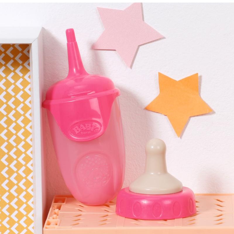 BABY born Bottle with Cap 832509 - Accessories for 43cm Dolls for Toddlers - Available in Pink, Red, or Orange - Includes One Feeding Bottle and Cap - Suitable for Kids from 3 Years 3
