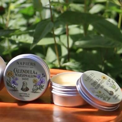 Napiers Calendula & Marshmallow Soothing Salve | Natural skincare containing nourishing calendula and marshmallow to comfort, moisturise and soothe | Gentle and suitable for sensitive and dry skin | A balm to help with dry skin repair | 4