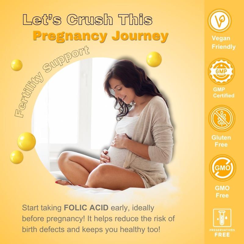 Folic Acid 800µg (Vitamin B9) Supplement Tablets - Fertility Support 2