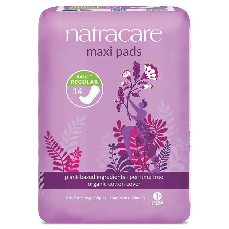 Natracare Maxi Pad Regular Pack - Traditional Style, Plant-Based with Organic Cotton