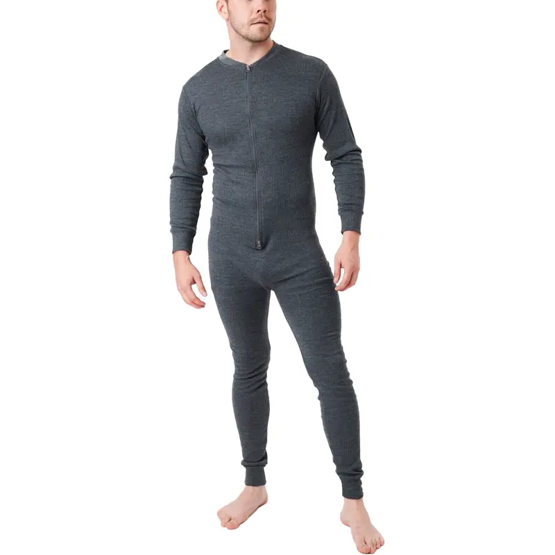 Mens Adults Thermal Underwear Onesie Thermal All In One Overall Body Suit Long Cotton Menswear 6
