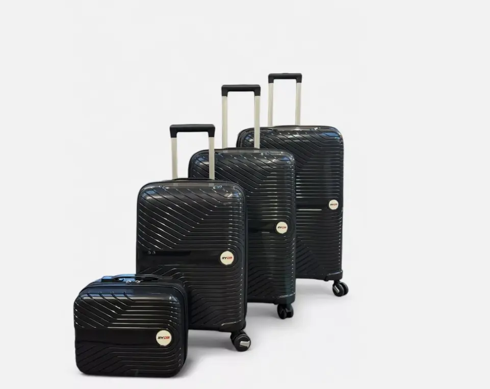 RYDR Black Hard Shell Luggage Suitcase Set with TSA Lock - Expandable Handle