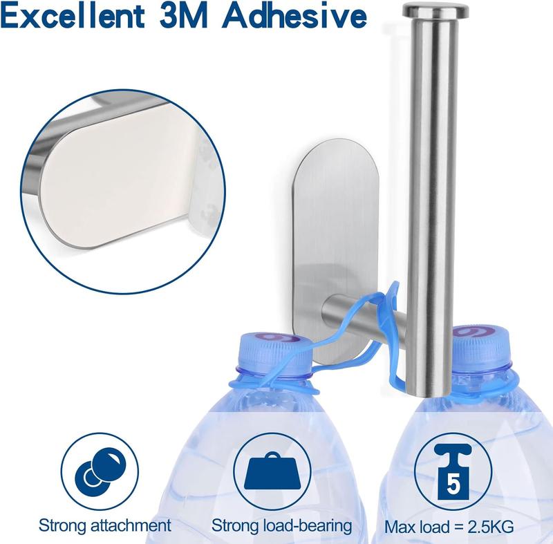 Stainless Steel Toilet Roll Holder Wall Mounted for Bathroom and Kitchen - Waterproof and Rust Resistant 2