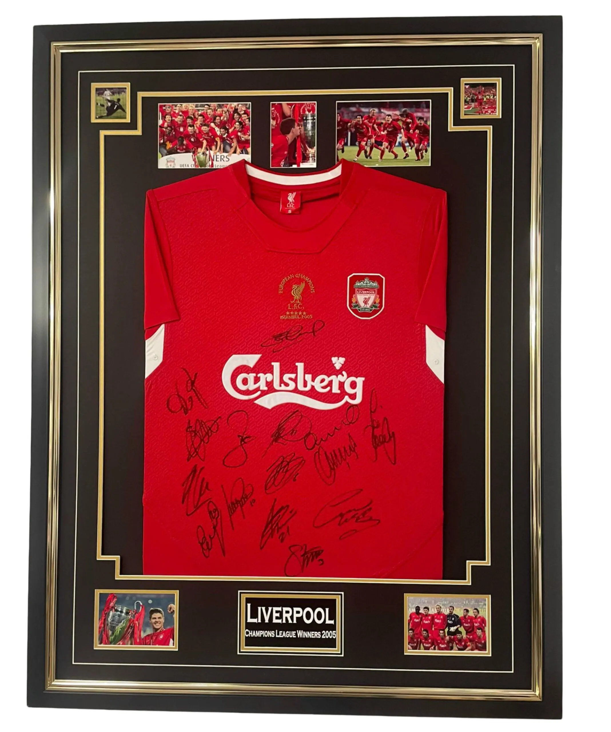 2005 Liverpool Signed and Poster Shirt