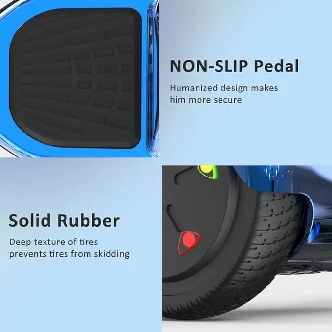 Hoverboards for Kids and Adults 6.5 inch, Hoverboards with Bluetooth - Speaker - Colorful LED Lights, Hover Board Gift for Kids and Teenager 5