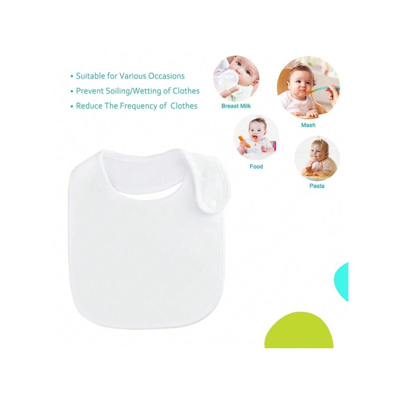4-Pcs Baby Drool Bibs Super Soft & Absorbent White 2