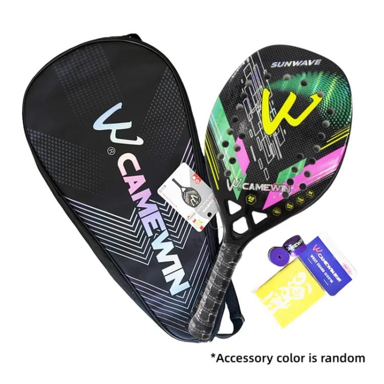 Beach Tennis Racket 3K  Full Carbon Fiber Rough Surface Outdoor Sports Ball Rack 8