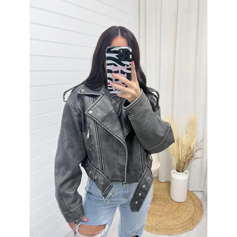 Oversized faux leather biker jacket-3 colours Womenswear Coats Womenswear Coats 1