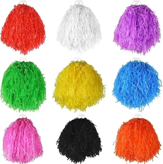 Jumbo Pom Poms - All Colours Jumbo Cheerleader Pom Poms Come as a Pair of 2 - Perfect for Cheerleading and American Fancy Dress