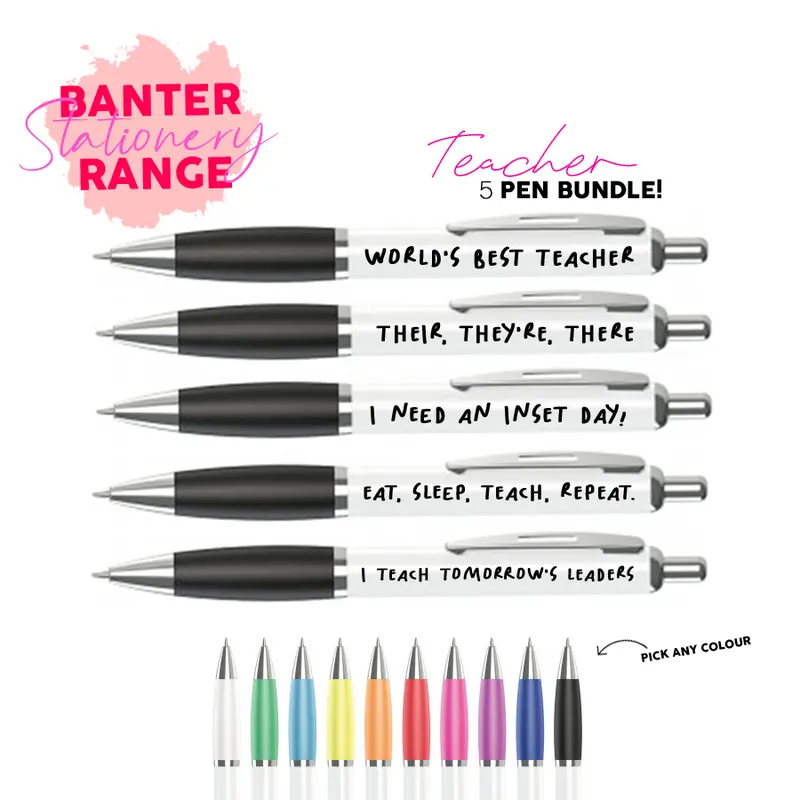 Teacher Pen Bundle - 5 pens - Funny Pens 0