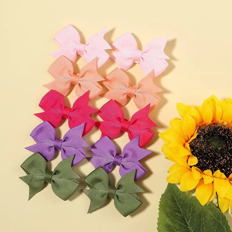 80Pieces Baby Girls Clips 2" Mini Hair Bow Grosgrain Ribbon Hair Bows with Fully Ribbon Lined Alligator Clips for Baby Girls Infant Toddlers Kids 40 Colors in Pairs 6