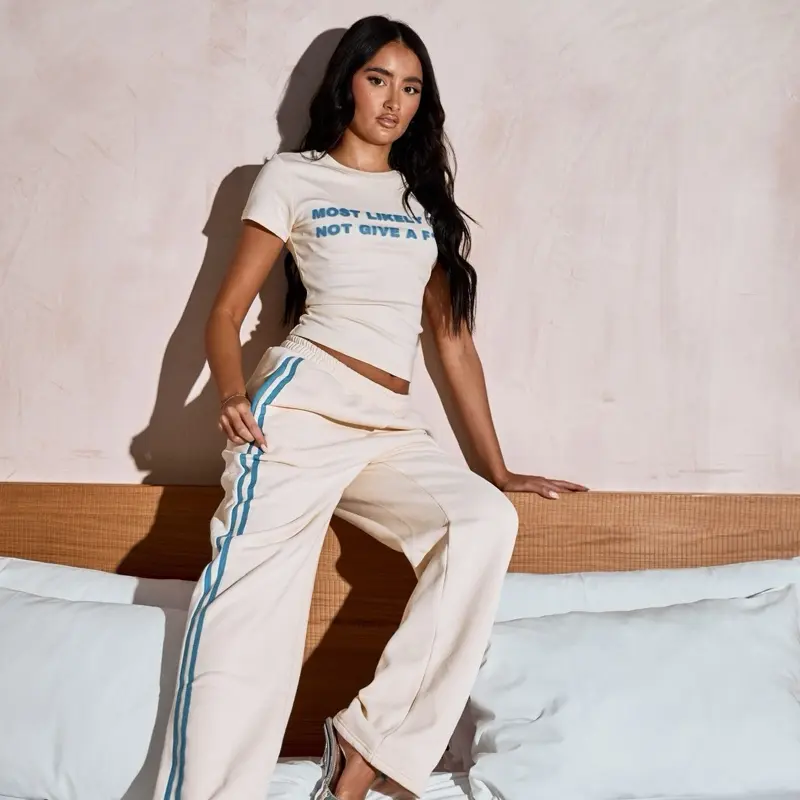 Yellow straight leg logo joggers