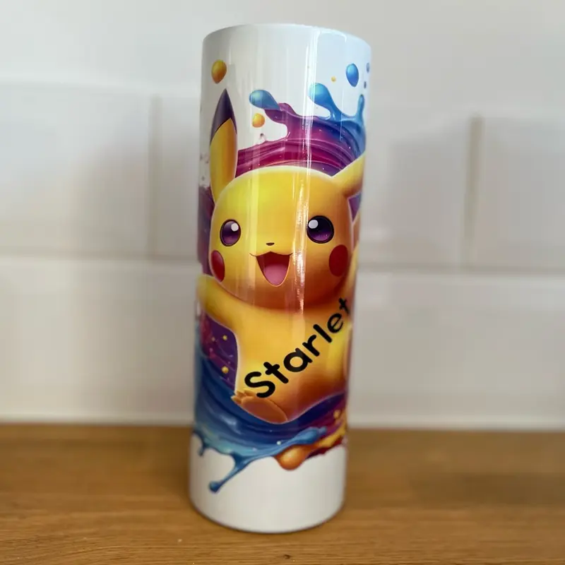 Pikachu Personalised 20oz Skinny Tumbler Bottles 1