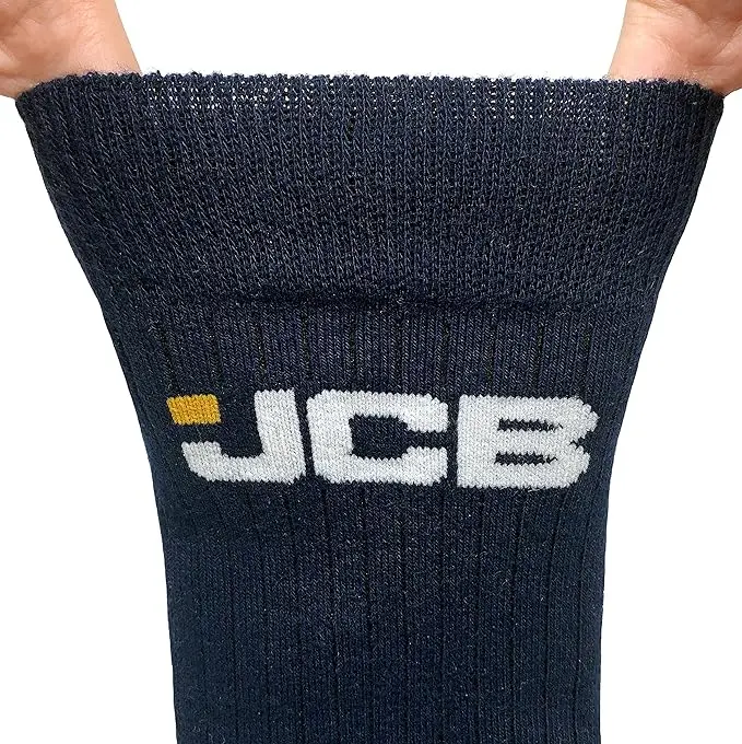 JCB Outdoor Activity Work Engineered Mens Socks | 3 Pack , UK Size 9 - 12 | For Boots & Shoes | 3 Colours: Navy, Grey & Black  (1 Pair of Each) 3