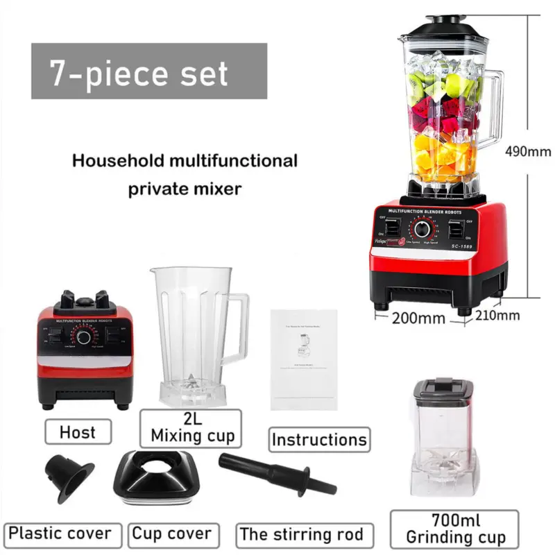 Commercial 6Blade Blender Food Mixer Processor Juicer Ice Crusher Smoothie Maker 3