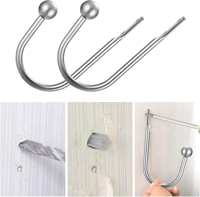 Metal Curtain Holdbacks for Fixed or Hanging Curtains - 2 Pcs Drapery Tie Backs, Wall Mounted Window Curtain Holder Hooks 2