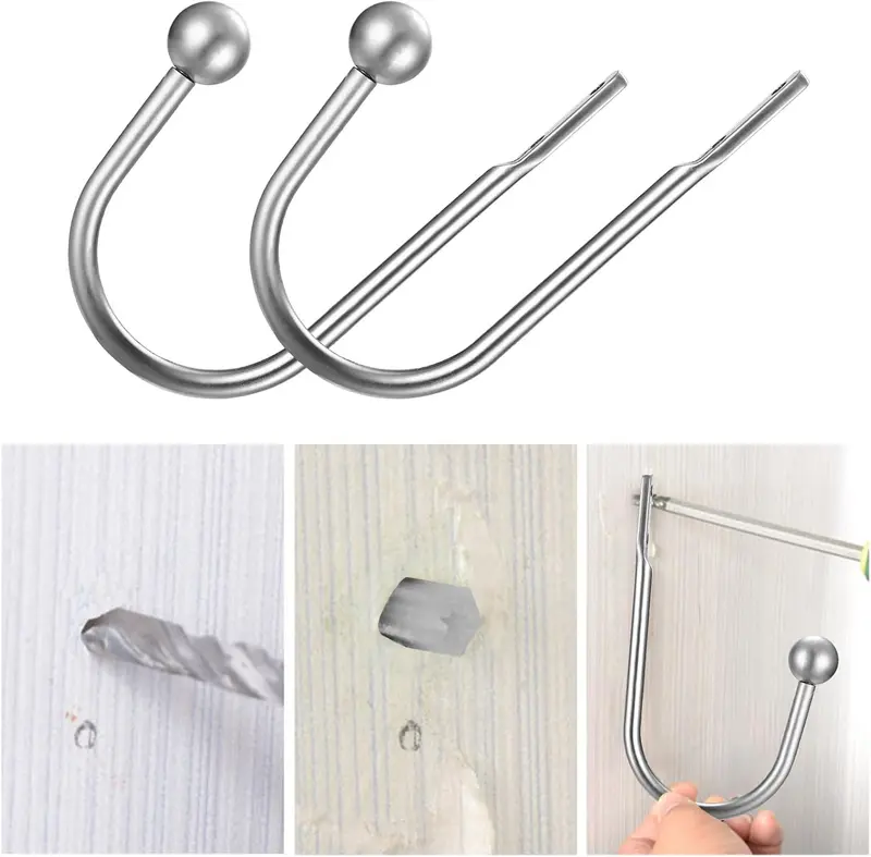 Metal Curtain Holdbacks for Fixed or Hanging Curtains - 2 Pcs Drapery Tie Backs, Wall Mounted Window Curtain Holder Hooks 2
