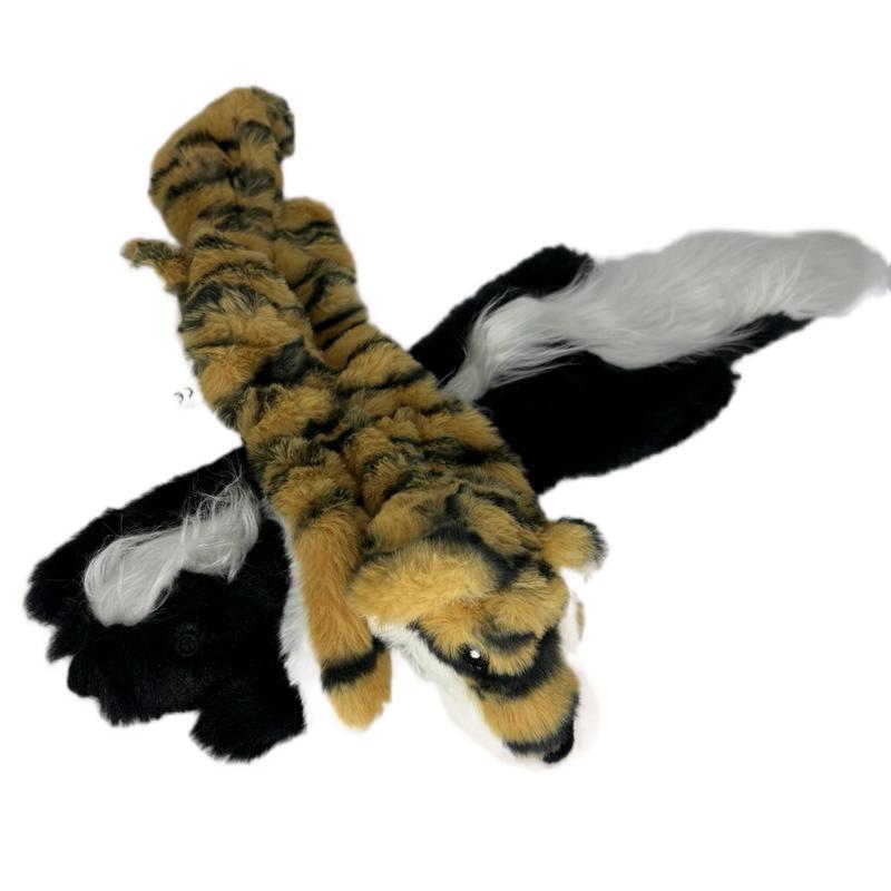 Unstuffed Animal Squeaky Dog Toy - Soft Skunk or Tiger 2