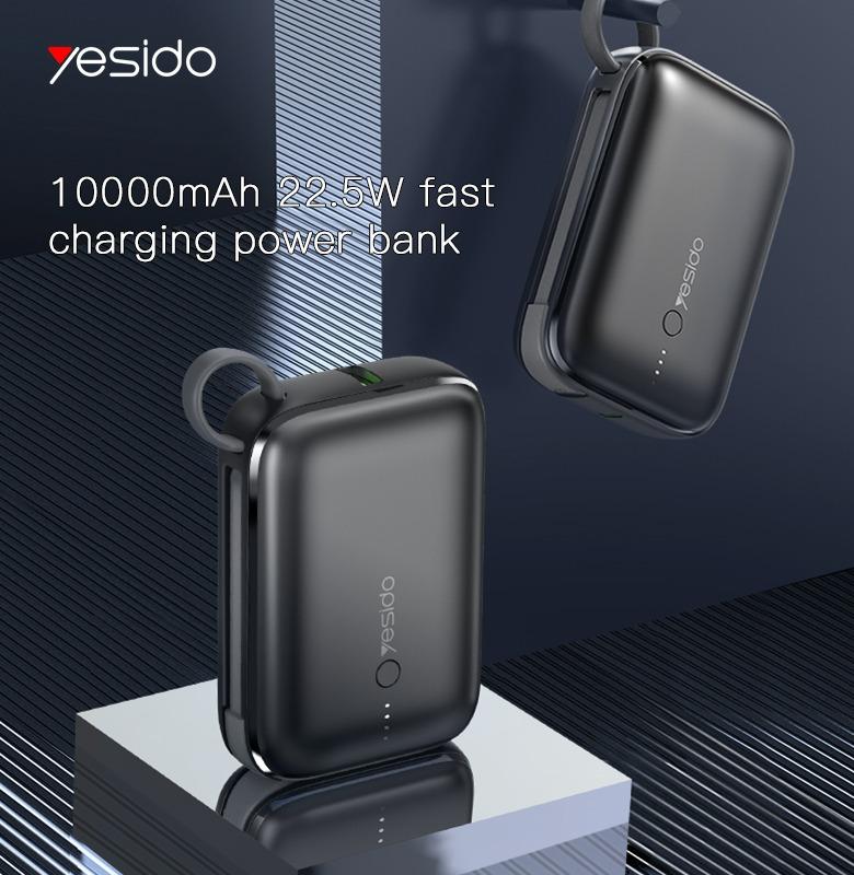 YESIDO YP18 22.5W Mini PD 20W LED Fast Charging 10000mAh Power Bank for Phone Accessories Cable Compact Portable Smartphone Devices Charger Chargeable 6