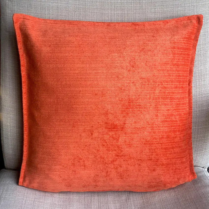 Plain Thick Soft Chenille cushion covers Orange