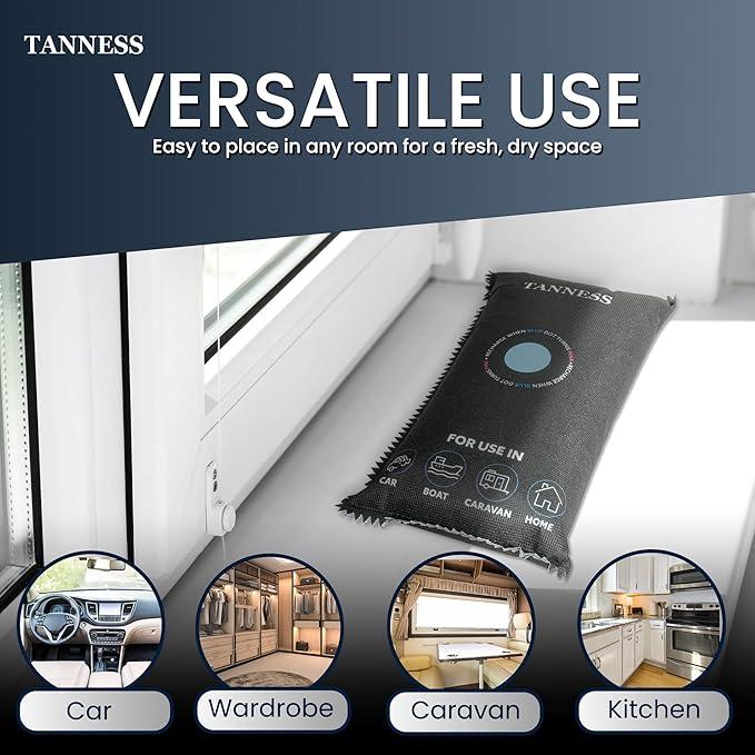 Tanness, Car Dehumidifier Bags with Anti-Slip Pads - Essential Car Accessories, Moisture Absorber, Reusable, Recharges in Microwave - Multipurpose for Car, Home, All Spaces & Vehicles 5