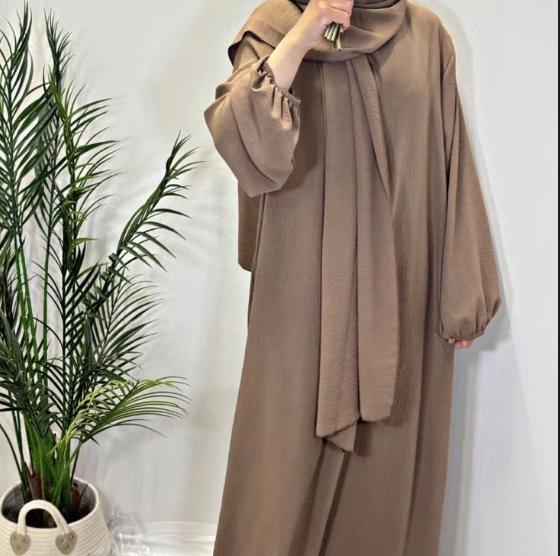 Crepe Prayer Abaya with Attached Hijab, Praying Abaya, Muslim Women, Pray Jilbab, Hijab, Prayer Long Dress, Dubai, Maxi 1