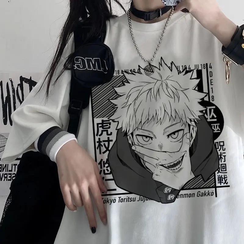 2022 T-shirt Japanese Anime Women's T-shirt Jiu-Jitsu Kaisen T-shirt Unisex Top Graphic Y2k Cool Unisex T-shirt Male Goth Tops 0