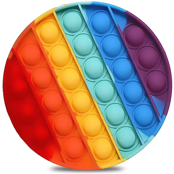 ASPECT Rainbow Colour Push Bubble Pop Bubble Sensory Fidget Toy Round Rainbow