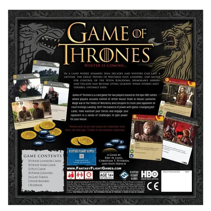 Game of Thrones Card Game (HBO Edition) Collection Box 1