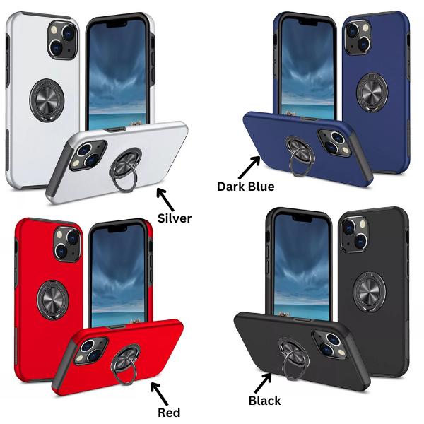 Shockproof Magnetic Ring Holder Case for iPhone 11, 12, 13, 14, 15, 15 Plus, Pro & Pro Max - 360° Adjustable Ring Stand Cover, Durable Magnetic Shockproof, Cellphone Smartphone Ring Holder Case Phone case Protector Protector Protection, Protective 0