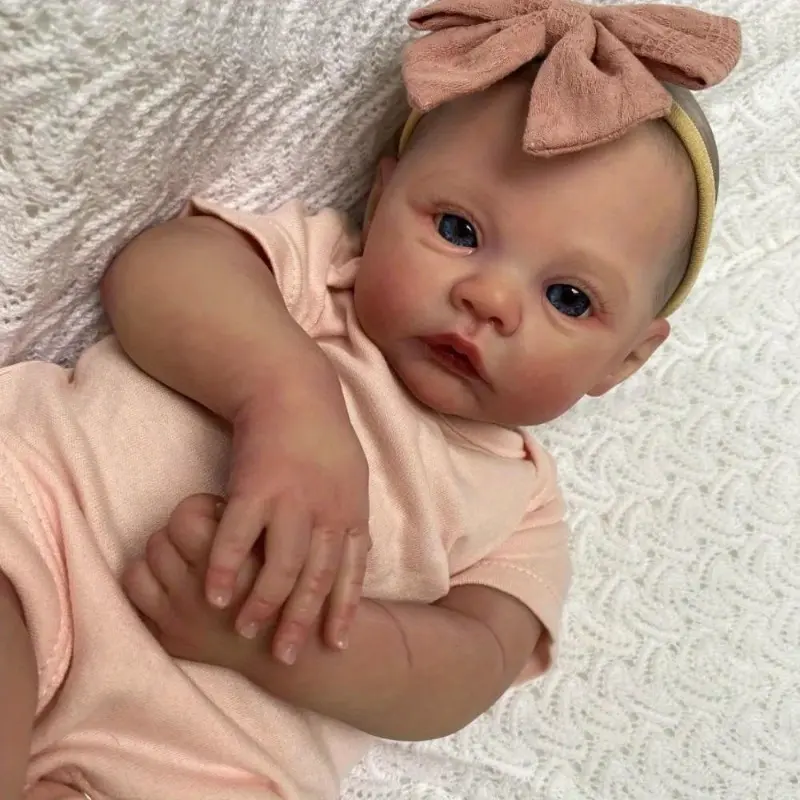 48cm Ultra-Realistic Reborn Doll - Soft Silicone Body, 3D-Painted Skin with Visible Veins, Lifelike Newborn Baby Toy for Kids - Perfect Birthday or Christmas Gift 6