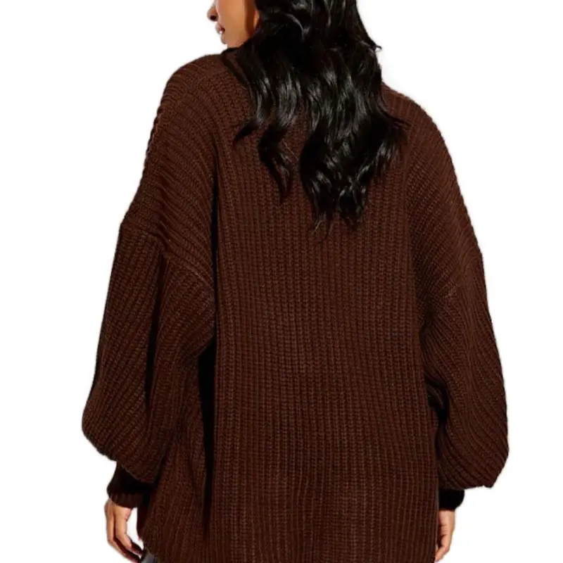 Women's Short Balloon Sleeve Knit Cardigan - Comfortable and Stylish - Womenswear, Knitwear Knitted Ladies 5