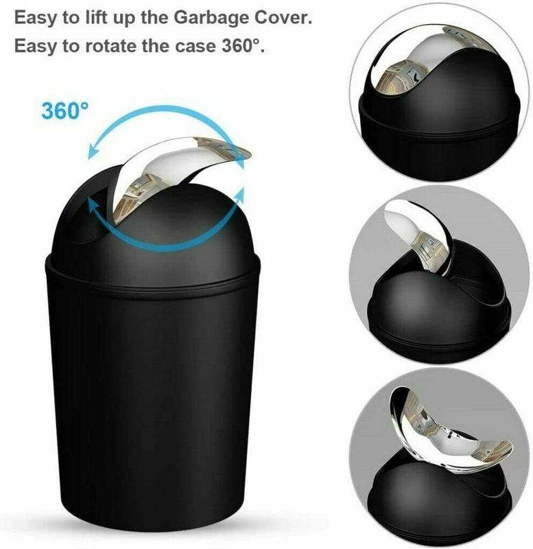 6PCS Bathroom Accessory Set - Waste Bin, Soap Dish, Soap Dispenser, Toilet Brush & Holder, Tooth Brush Holder, Rinse Cup - 4L Capacity 4