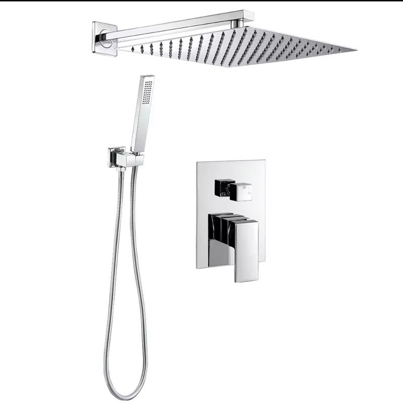 Luxury Thermostatic Rain Shower Set – Brass Square Concealed Mixer Tap | Matte Black, Gold, Chrome 3