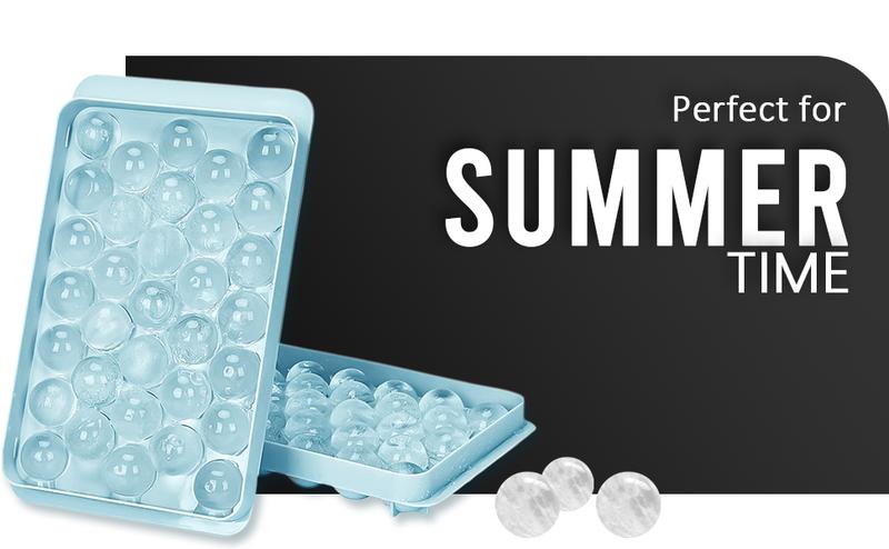 Product Introduction of Round Ice Cube Tray With Lid Ball Maker Sphere Mold For Freezer Mould For Chilling Cocktail Whiskey Coffee Kitchen Plastic Utensils 3