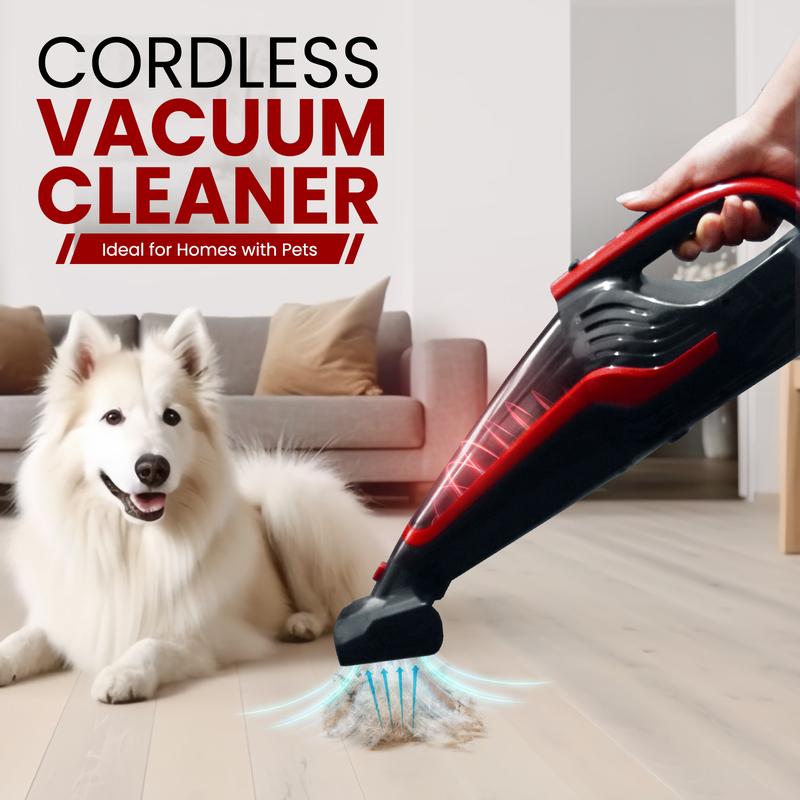 VacLife Handheld Vacuum Cleaner for Indoor use, Cars & Pet Hairs - Handheld Cordless Rechargeable Vacuum Cleaner,  Reusable Filter & LED Light, Powerful Vacuum Cleaner with Motorized Brush, Color Red handheld hoover 3