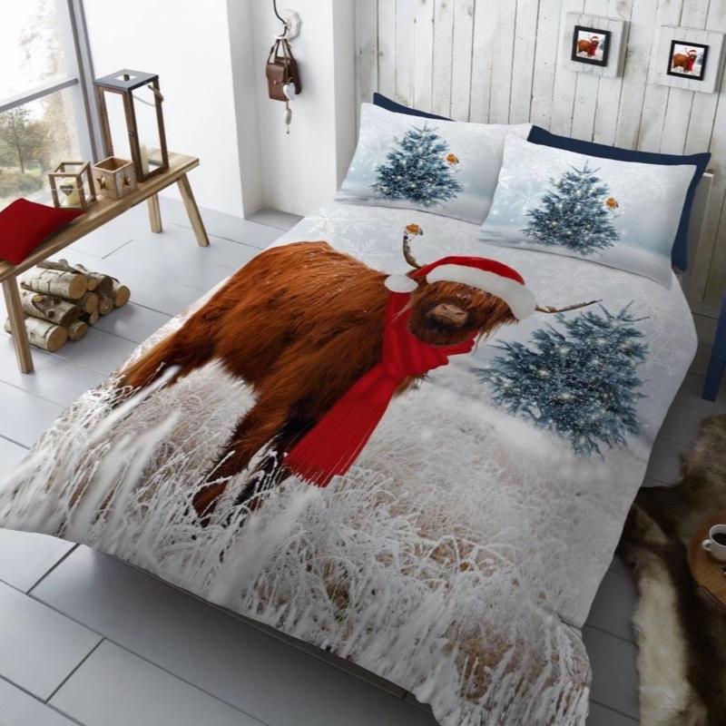 Christmas Duvet cover set ,winter wounderland-Polycotton Blend, Available in Single, Double, and king size 4