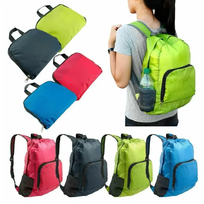 Backpack Rucksack Bag 20L Light Weight Foldable School Office Travel Camping New Plain Foldable Bag 0