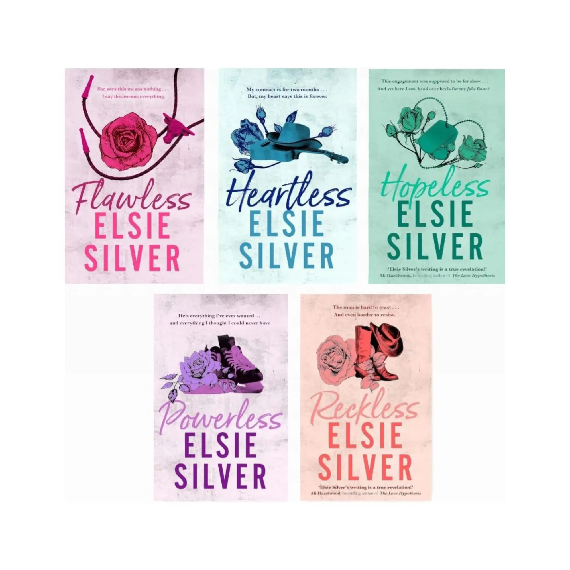 Chestnut Springs Series - Elsie Silver Book Bundle 5, includes Flawless, Heartless, Powerless, Reckless & Hopeless
