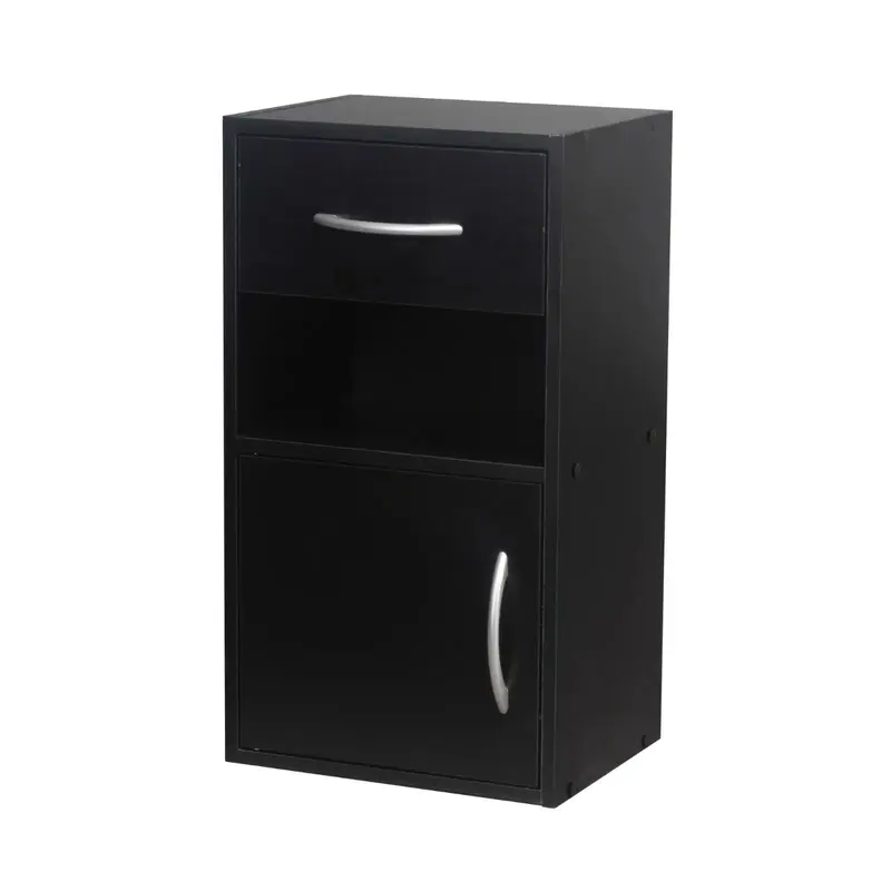 1 Door 1 Drawer Wooden Bedroom Bedside Cabinet Shelf Nightstand Side Table Unit 1