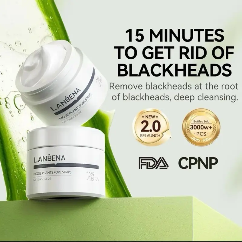 LANBENA Blackhead Nasal Mask with 60 Sheets Tear-Off Nasal Strips 4