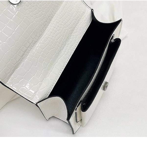 Patent Leather Shiny Crocodile Pattern Chain Underarm Bag - 2024 Summer New Shoulder Bag, Simple Commuter Women's Bag 7