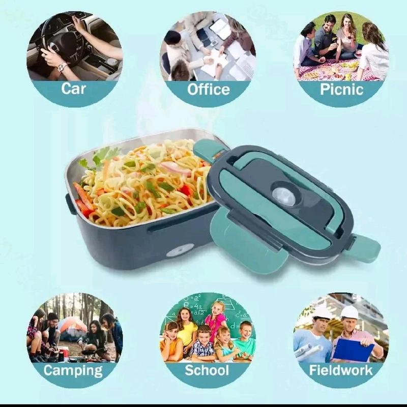 Leak Proof 1.5L 60W Electric Lunch Box Food Warmer for Car and Home - Heating Microwave for Trucker's Lunch - Tableware 1
