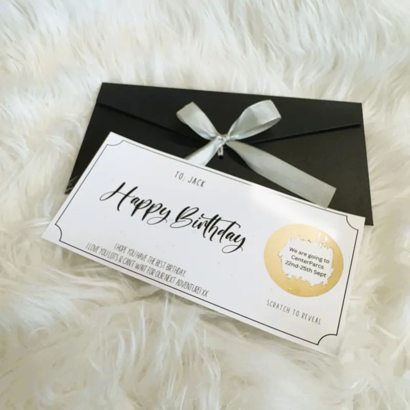 Customisable Birthday Surprise Scratch Card, Personalised Gift Card for Any Occasion, Luxury Gift Envelope, Scratch and Reveal Personalised Bday Surprise 5