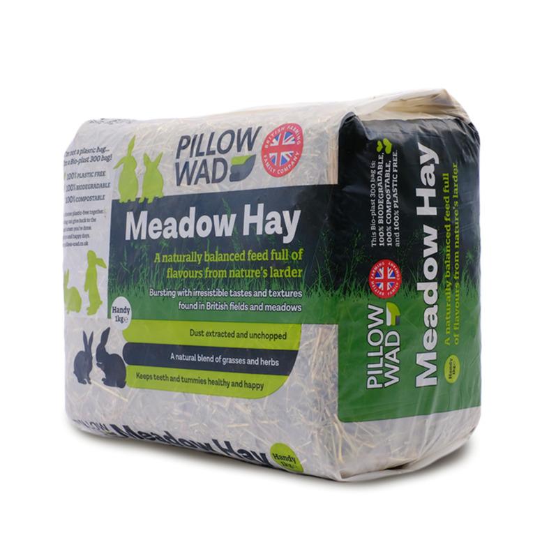 Pillow Wad Meadow Hay Mini 1kg Pack, perfect for small animals feed and bedding rabbits 2