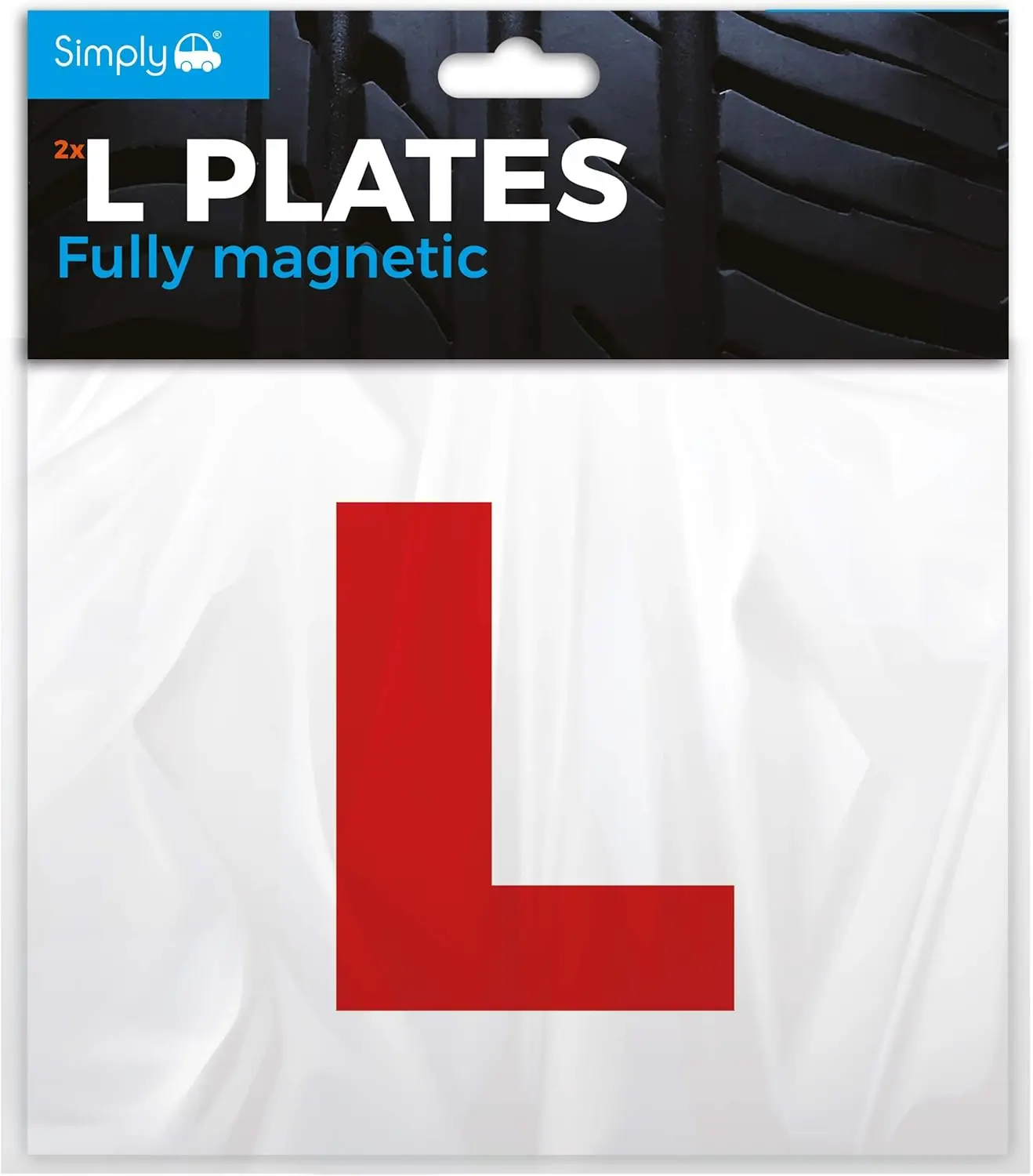 TL1000 Pack of 2 Fully Magnetic Car L-Plates Twin Pack for Learning Drivers Red