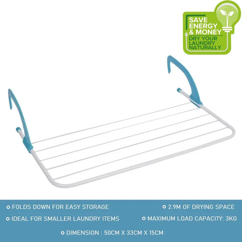 5 Bar Blue Radiator Airer - Perfect for Any Home 1